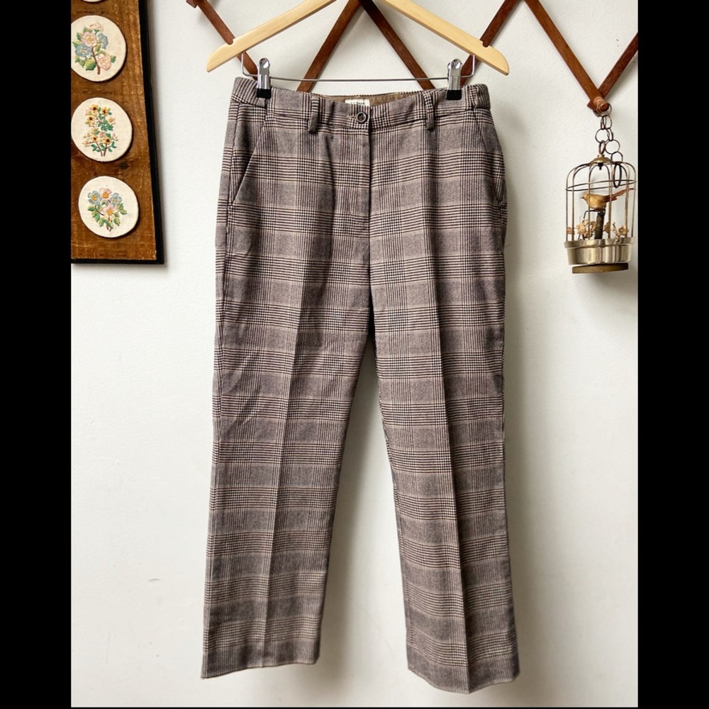 L.L. Bean • Houndstooth Cotton Trousers